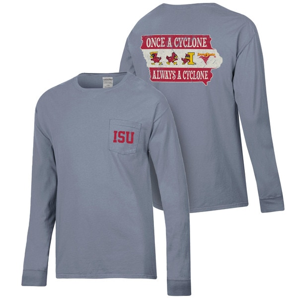 Comfort Wash Once a Cyclone Gray Pocket Long Sleeve T-shirt